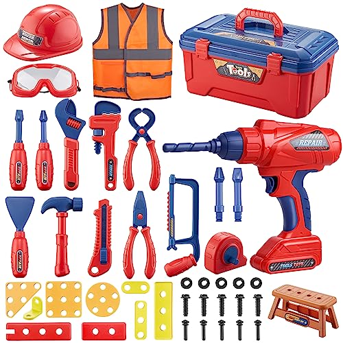 50% Off MAGIC4U 49-Piece Kids Tool Set with Electronic Drill
