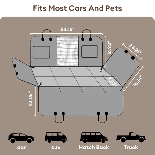 50% Off Waterproof Dog Car Seat Cover with Hard Bottom - Image 6