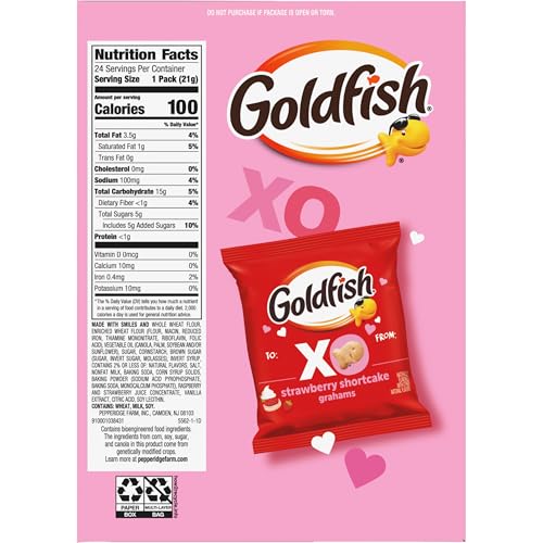 Goldfish Valentine's Day Strawberry Shortcake Snacks 24ct - Image 3