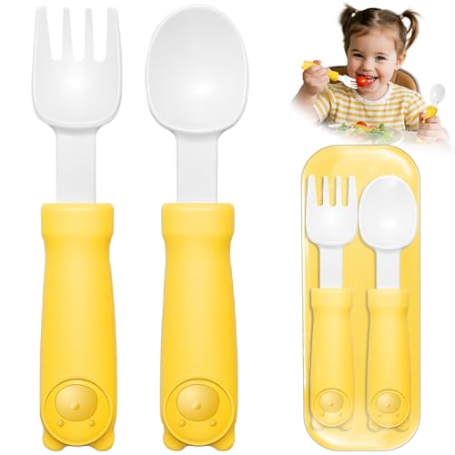 Toddler Utensil Set with Thick Grip - Dishwasher Safe & Adjustable - Image 1