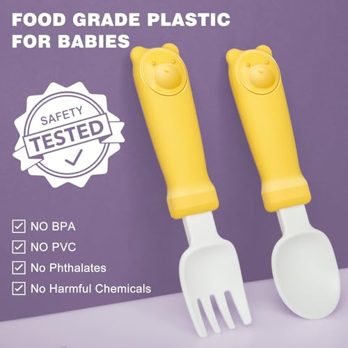 Toddler Utensil Set with Thick Grip - Dishwasher Safe & Adjustable - Image 5