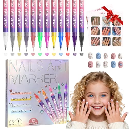 25% Off Nail Art Pens 12 Colors Fine Tip Markers - Image 1