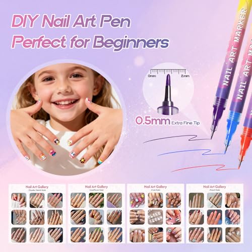 25% Off Nail Art Pens 12 Colors Fine Tip Markers - Image 3