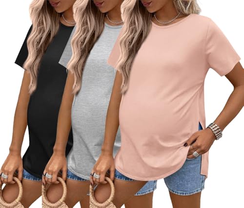 58% Off Ekouaer 3 Pack Maternity Shirts Soft & Stretchy