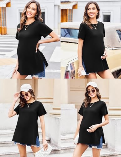 58% Off Ekouaer 3 Pack Maternity Shirts Soft & Stretchy - Image 2