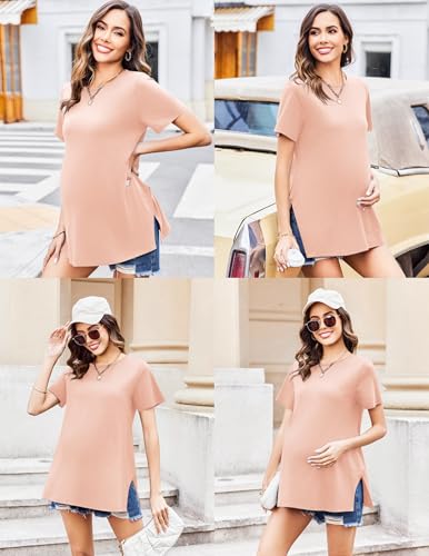 58% Off Ekouaer 3 Pack Maternity Shirts Soft & Stretchy - Image 4