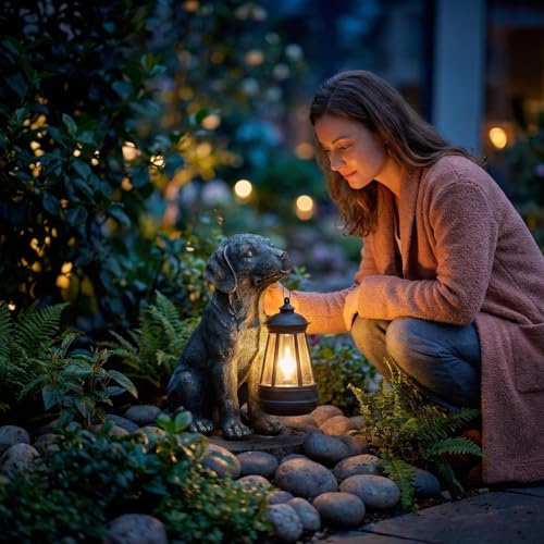 50% Off Lyeasw Solar Dog Statue with Lantern - Image 3