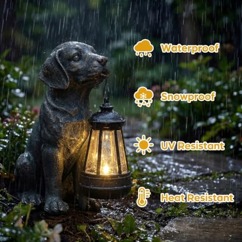 50% Off Lyeasw Solar Dog Statue with Lantern - Image 6