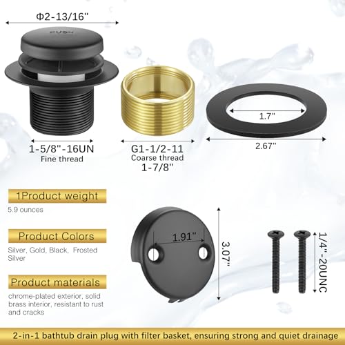 50% Off Washever Bathtub Drain Tip-Toe Trim Set - Image 5