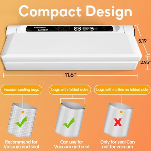 77% Off Compact Food Vacuum Sealer with 75KPA Suction - Image 4
