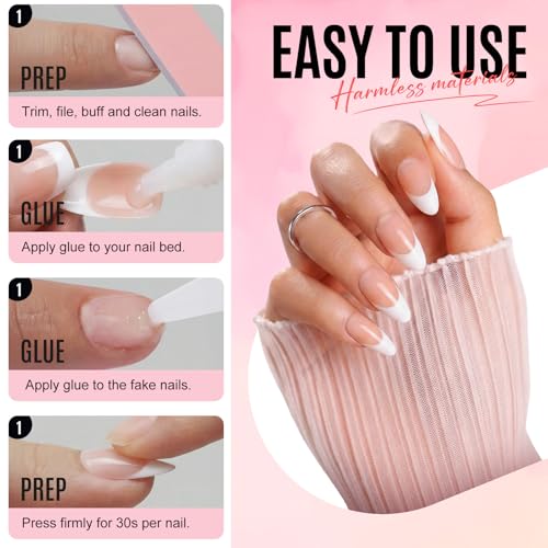 55% OFF Bright White Press on Nails Short Square - Image 6