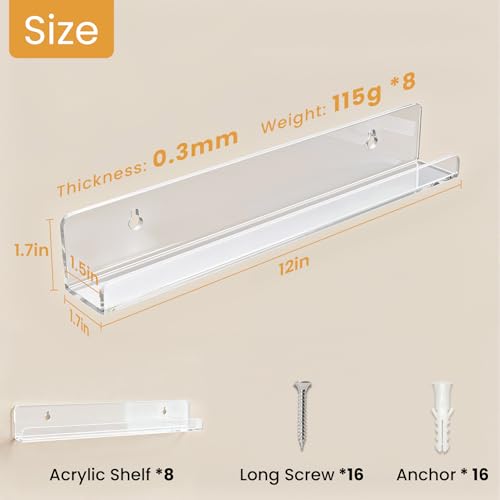 50% Off 8-Pack Clear Acrylic Vinyl Record Shelves - Image 3