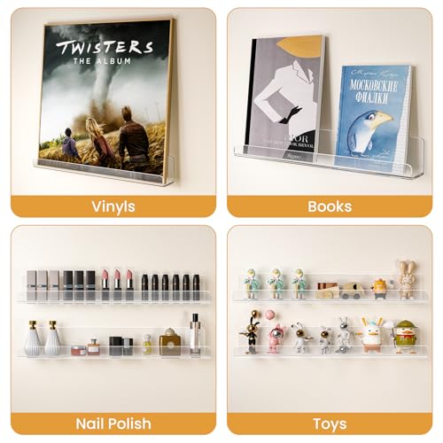 50% Off 8-Pack Clear Acrylic Vinyl Record Shelves - Image 4