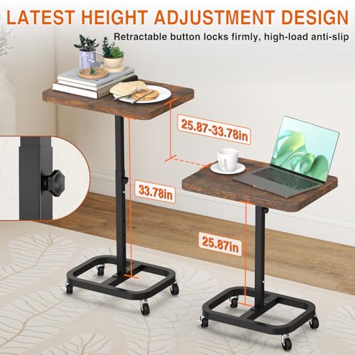 45% Off Adjustable Mobile TV Tray Table with Wheels - Image 3