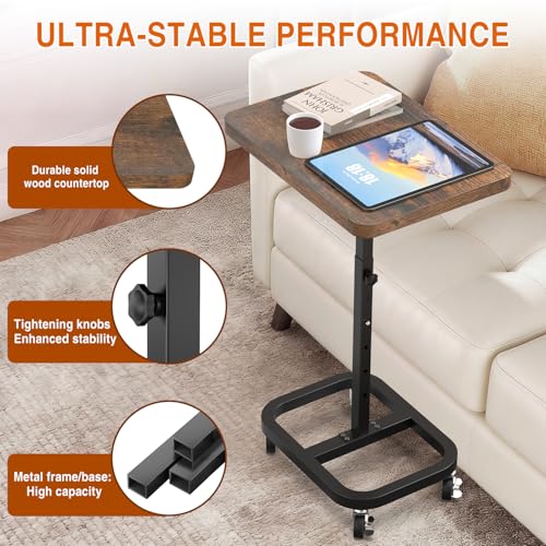 45% Off Adjustable Mobile TV Tray Table with Wheels - Image 4