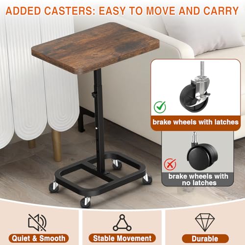 45% Off Adjustable Mobile TV Tray Table with Wheels - Image 5
