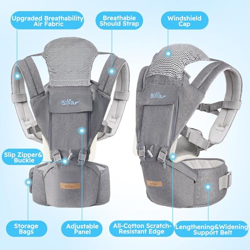 Bear 6-in-1 Baby Carrier with Hip Seat at 30% Off - Image 5