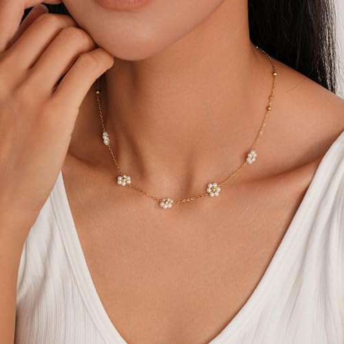 50% Off Ursteel Mothers Day Daisy Pearl Necklace - Code A4BXDO6C - Image 2