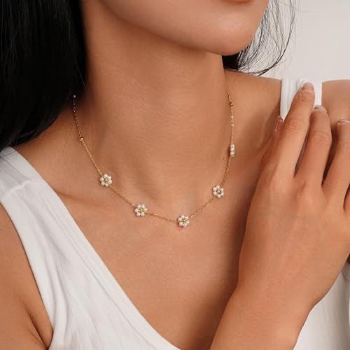 50% Off Ursteel Mothers Day Daisy Pearl Necklace - Code A4BXDO6C - Image 3