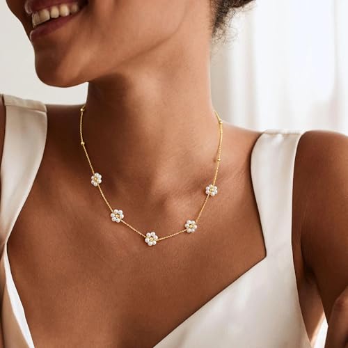 50% Off Ursteel Mothers Day Daisy Pearl Necklace - Code A4BXDO6C - Image 4