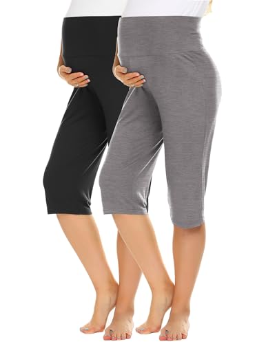 50% Off Ekouaer 2-Pack Maternity Capris with Code