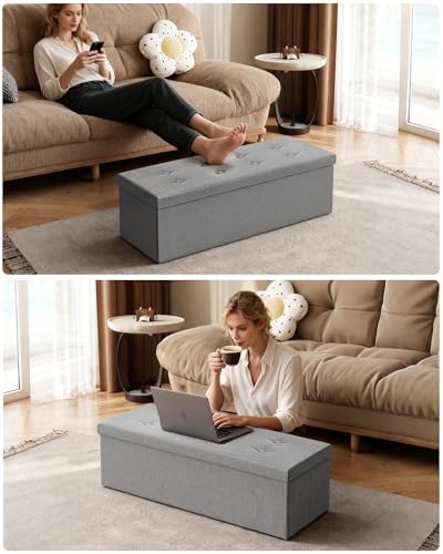 GLAXYFUR Folding Ottoman Bench 43in - Save 50% with Code - Image 5
