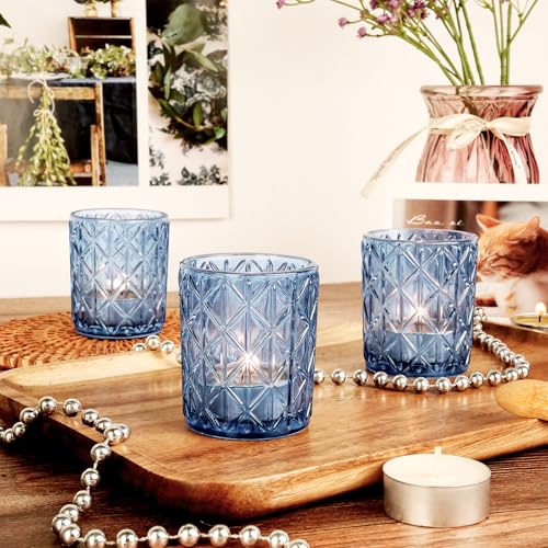 15% Off 24-Piece Blue Glass Votive Candle Holders - Image 3