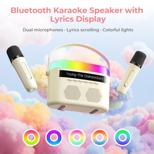50% Off Portable Karaoke Machine with 2 Mics & Lyrics Display - Image 2