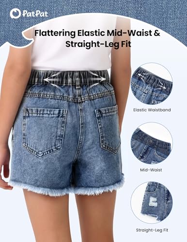 48% Off PATPAT Girls Ripped Jean Shorts 5-14Y - Image 3
