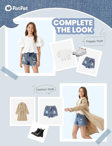 48% Off PATPAT Girls Ripped Jean Shorts 5-14Y - Image 6