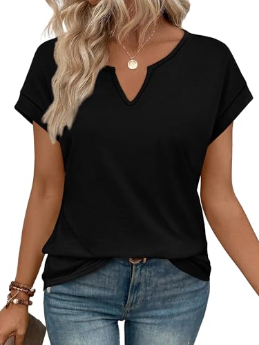 38% Off WIHOLL Women's V-Neck Cap Sleeve Summer Top - Image 1