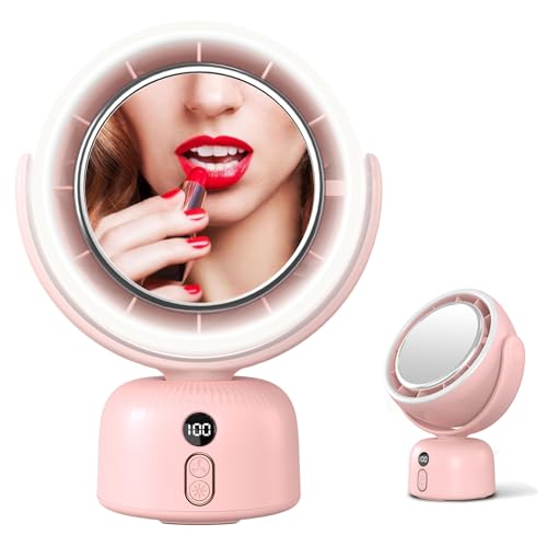 50% Off Rechargeable Fan with LED Makeup Mirror - Image 1