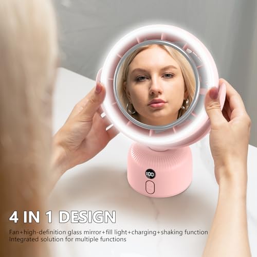 50% Off Rechargeable Fan with LED Makeup Mirror - Image 4