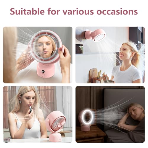 50% Off Rechargeable Fan with LED Makeup Mirror - Image 6