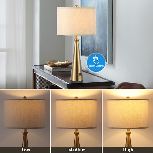 Set of 2 Gold Bedside Lamps with Code DKS5LNN3 - Image 3