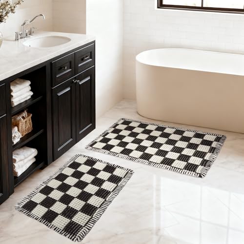 50% Off MatEssenz 2-Piece Checkered Bath Mat Set - Image 1