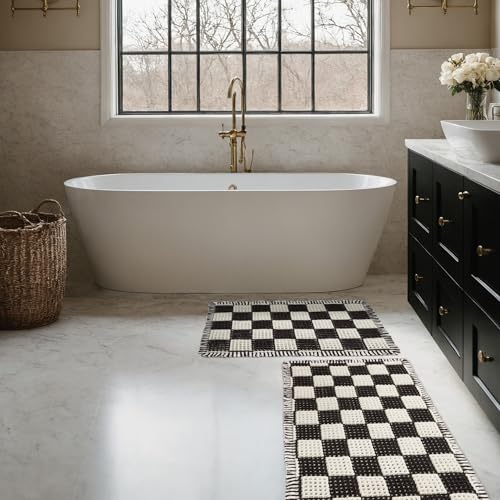 50% Off MatEssenz 2-Piece Checkered Bath Mat Set - Image 3