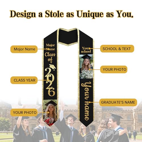 Custom Graduation Stole with Photo - Code 58SSL7L8 - Image 4