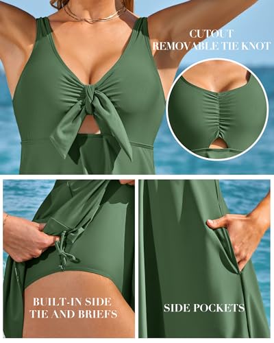 43% Off Charmo One Piece Swim Dress with Pockets - Image 4