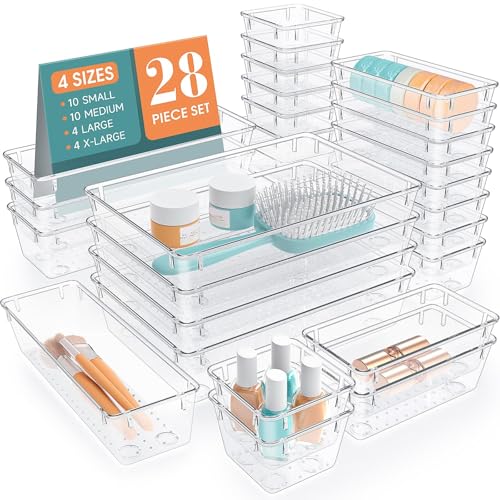StorMiracle 28 PCS Clear Drawer Organizers Set at 46% Off - Image 1