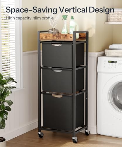 50% Off HOOBRO 3-Section Laundry Hamper with Wheels - Image 2