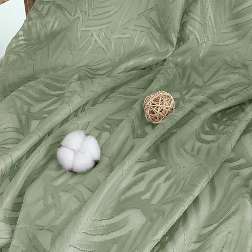 50% Off Sage Green Sheer Curtains 90 Inches Long - Image 4