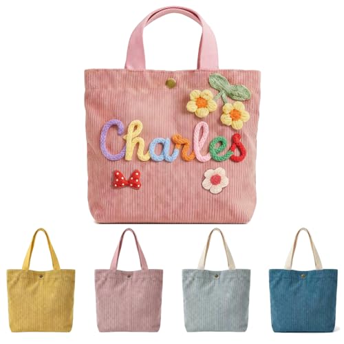 Save 50% on a Personalized Corduroy Tote Bag for Girls - Image 1