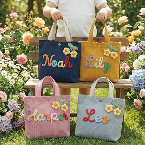 Save 50% on a Personalized Corduroy Tote Bag for Girls - Image 2