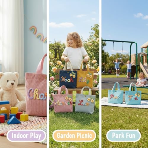 Save 50% on a Personalized Corduroy Tote Bag for Girls - Image 3