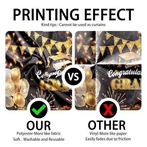 58% Off Gold Black Graduation Photo Backdrop 7x5ft - Image 4