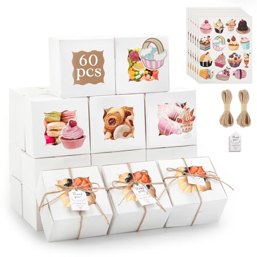 55% Off 60pcs Cookie Boxes with Window for Bakery Treats - Image 1