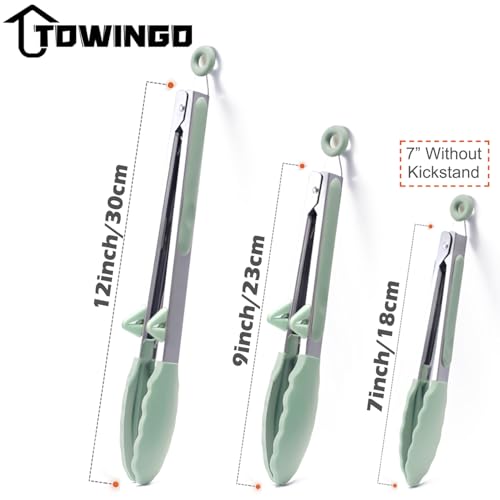 50% Off TOWINGO Silicone Kitchen Tongs Set 3-Piece - Image 5