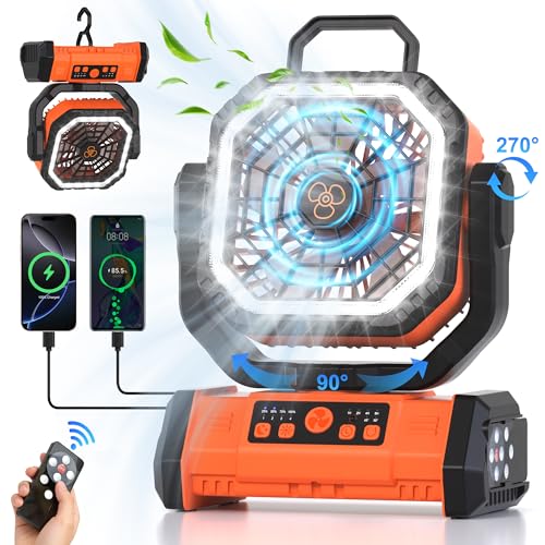 40% Off Honesorn 20000mAh Camping Fan with LED - Image 2