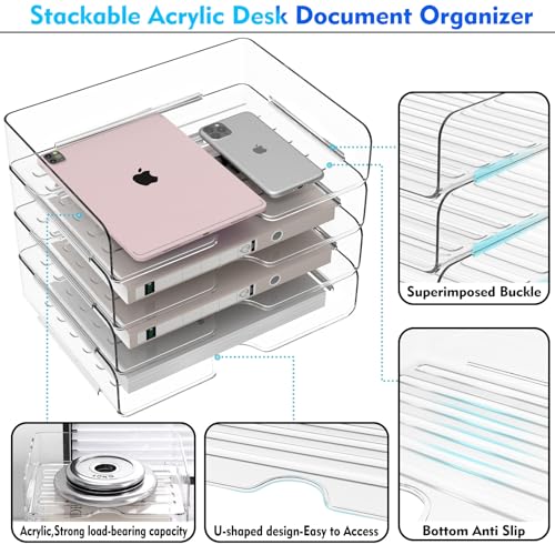 40% Off Acrylic Stackable Desk File Organizer - Image 6